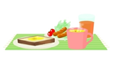 イラスト「朝食・ご飯」ナガサワ　トモコ