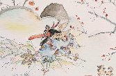 イラスト「天狗　水彩画　お爺さん　花坂爺さん　昔話」ヨシヒサ
