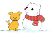 イラスト「いぬ　雪　冬　かわいい」みん